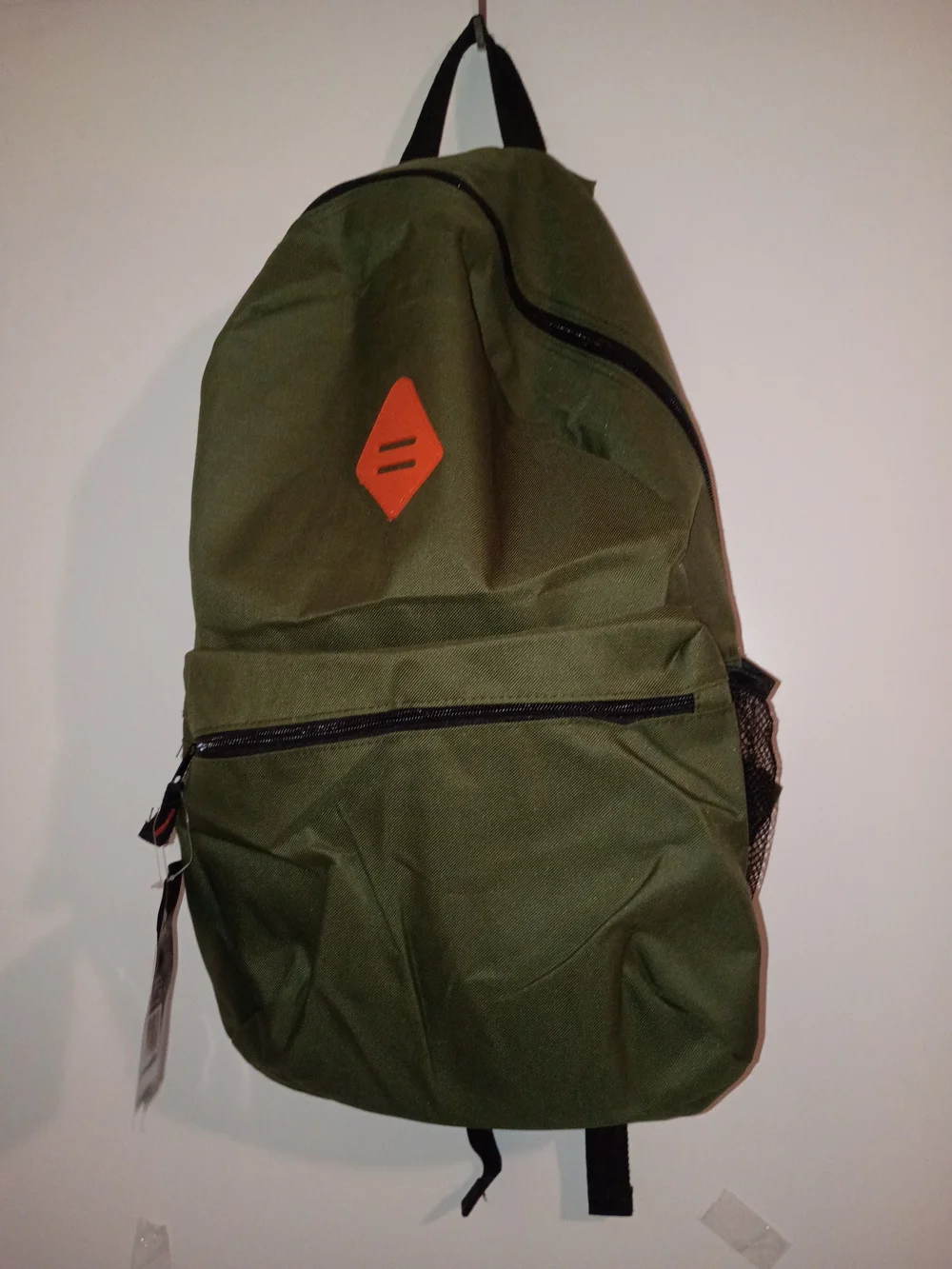 Men’s Olive Green Backpack with Front Zip Pocket